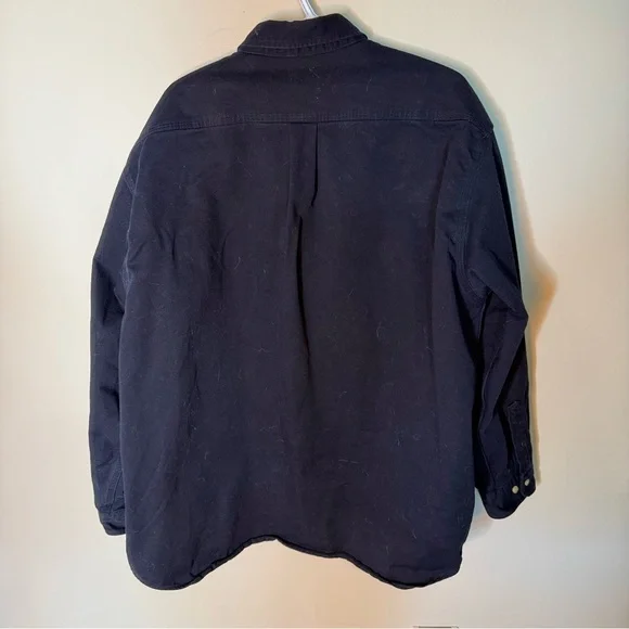 CARHARTT Men’s Navy Blue Oakman Work Thick Button Down Shirt DCT Logo Size 2XL - Picture 9 of 11